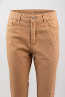 BISOU - Mom Fit Cropped Jeans - Camel