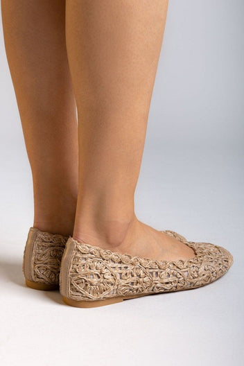 Μπαλαρίνες από ψάθα με σχέδιο ERYNN - Τάουπε - thefashionproject.gr - ERYNN