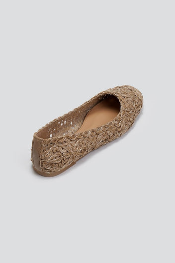 Μπαλαρίνες από ψάθα με σχέδιο ERYNN - Τάουπε - thefashionproject.gr - ERYNN