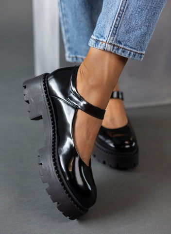 Μπαλαρίνες chunky φλωρεντίκ Mary Janes TFP - Μαύρο - thefashionproject.gr - TFP