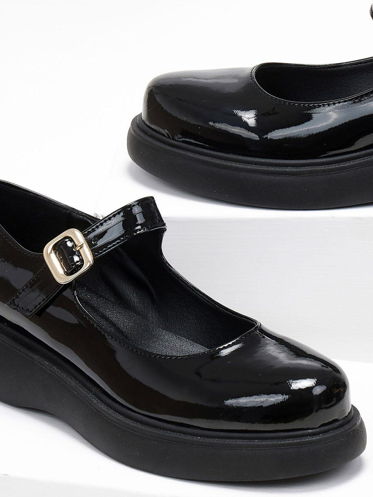 Μπαλαρίνες λουστρίνι Mary Jane Estil - Μαύρο - thefashionproject.gr - Estil