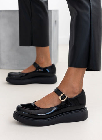 Μπαλαρίνες λουστρίνι Mary Jane Estil - Μαύρο - thefashionproject.gr - Estil