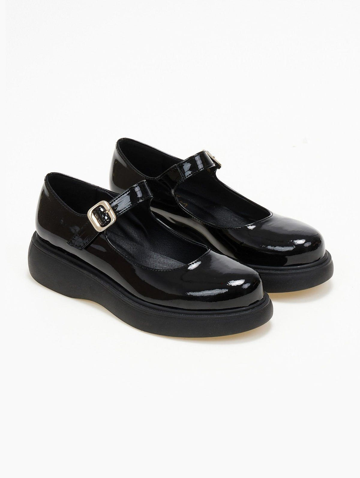 Μπαλαρίνες λουστρίνι Mary Jane Estil - Μαύρο - thefashionproject.gr - Estil