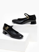 Μπαλαρίνες λουστρίνι Mary Jane Tfp - Μαύρο - thefashionproject.gr - TFP