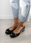 Μπαλαρίνες λουστρίνι με φιόγκο Estil - Μαύρο - thefashionproject.gr - Estil