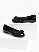 Μπαλαρίνες λουστρίνι με φιόγκο Estil - Μαύρο - thefashionproject.gr - Estil
