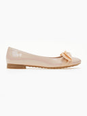 Μπαλαρίνες λουστρίνι με φιόγκο Estil - Nude - thefashionproject.gr - Estil