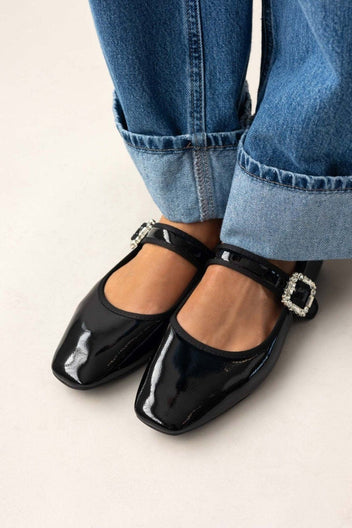 Μπαλαρίνες λουστρίνι με μπαρέτα ERYNN - Μαύρο - thefashionproject.gr - ERYNN