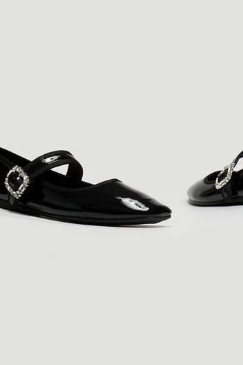 Μπαλαρίνες λουστρίνι με μπαρέτα ERYNN - Μαύρο - thefashionproject.gr - ERYNN