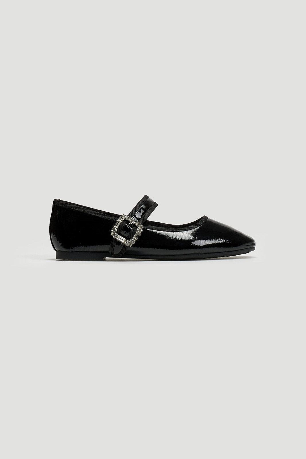Μπαλαρίνες λουστρίνι με μπαρέτα ERYNN - Μαύρο - thefashionproject.gr - ERYNN