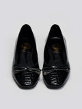 Μπαλαρίνες λουστρίνι με pattern TFP - Μαύρο - thefashionproject.gr - TFP