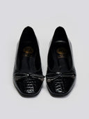 Μπαλαρίνες λουστρίνι με pattern TFP - Μαύρο - thefashionproject.gr - TFP