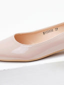 Μπαλαρίνες λουστρίνι μυτερές - Nude - thefashionproject.gr - La Bottine Souriante