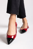 Μπαλαρίνες λουστρίνι μυτερές slingback - Κόκκινο - thefashionproject.gr - BOTEGGA 22