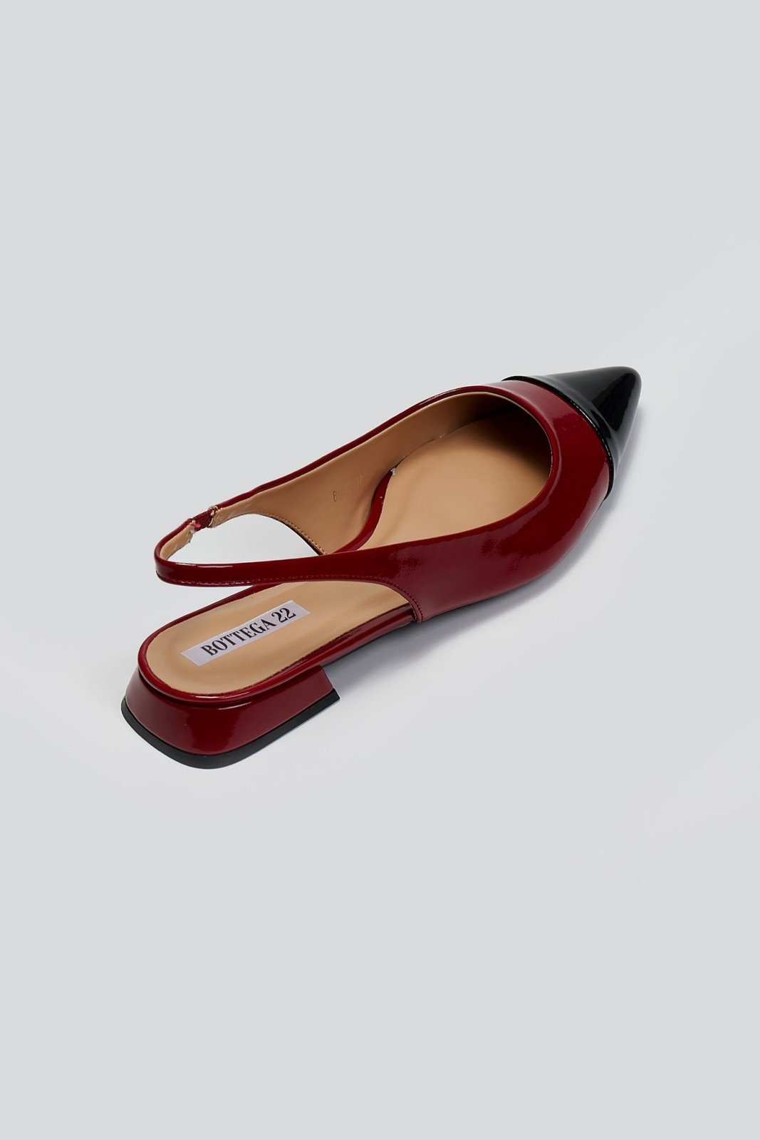 Μπαλαρίνες λουστρίνι μυτερές slingback - Κόκκινο - thefashionproject.gr - BOTEGGA 22