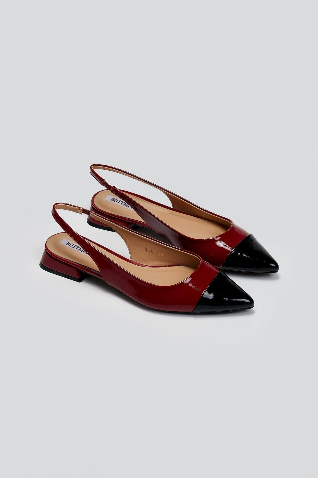 Μπαλαρίνες λουστρίνι μυτερές slingback - Κόκκινο - thefashionproject.gr - BOTEGGA 22