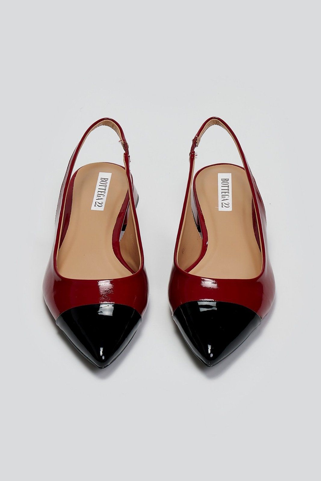 Μπαλαρίνες λουστρίνι μυτερές slingback - Κόκκινο - thefashionproject.gr - BOTEGGA 22