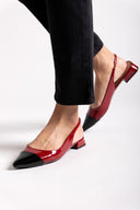 Μπαλαρίνες λουστρίνι μυτερές slingback - Κόκκινο - thefashionproject.gr - BOTEGGA 22