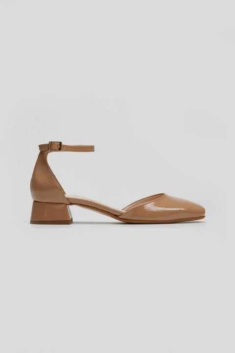 Patent Ballet Flats - Biscuit