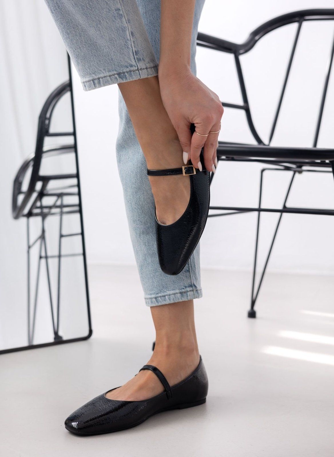 Μπαλαρίνες λουστρίνι TFP - Μαύρο - thefashionproject.gr - TFP