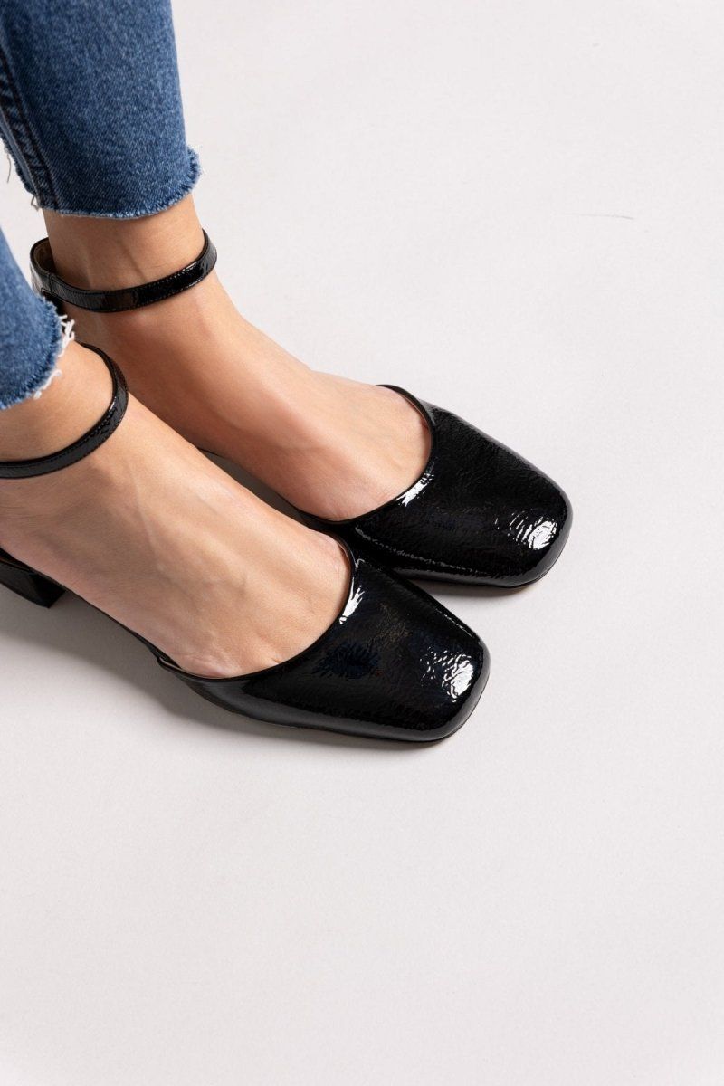 Μπαλαρίνες λουστρίνι TFP - Μαύρο - thefashionproject.gr - TFP
