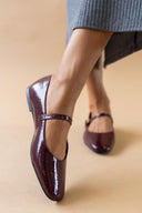 Μπαλαρίνες λουστρίνι TFP - Μπορντό - thefashionproject.gr - TFP