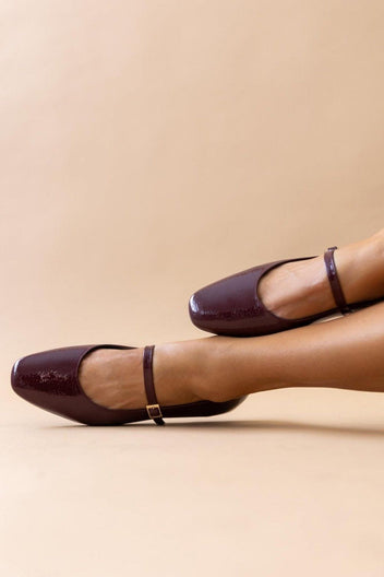 Μπαλαρίνες λουστρίνι TFP - Μπορντό - thefashionproject.gr - TFP