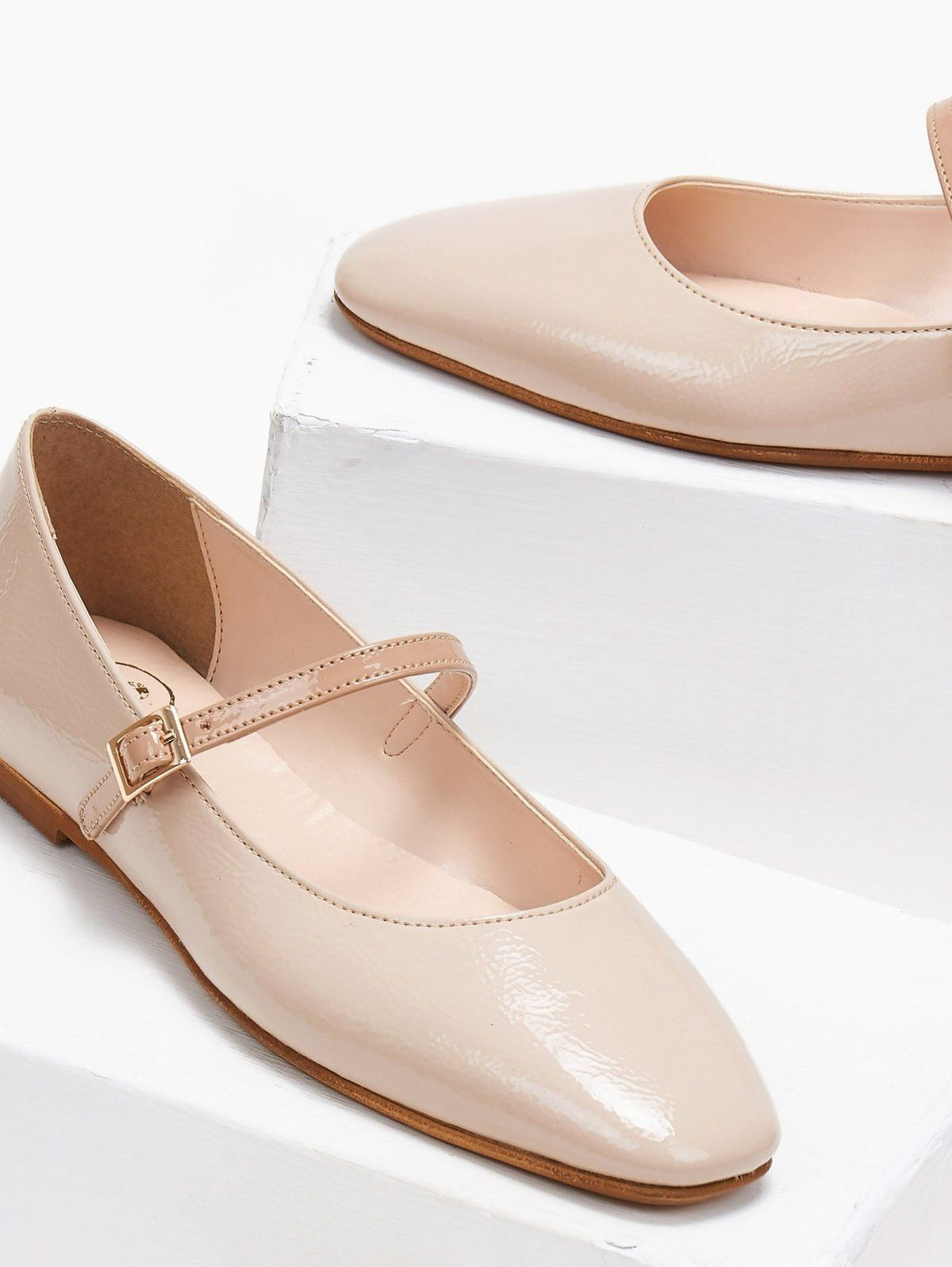 Μπαλαρίνες λουστρίνι TFP - Nude - thefashionproject.gr - TFP
