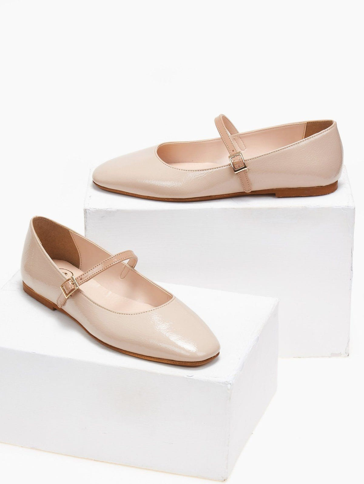 Μπαλαρίνες λουστρίνι TFP - Nude - thefashionproject.gr - TFP