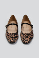 Μπαλαρίνες Mary Jane σατέν με print TFP - Leopard - thefashionproject.gr - TFP