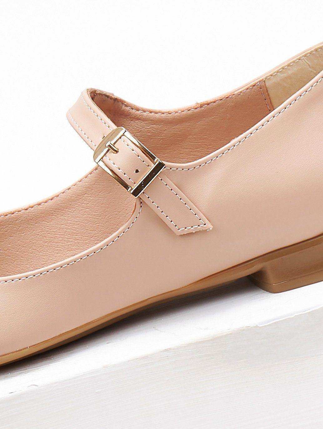 Μπαλαρίνες Mary Janes με λουράκι Estil - Nude - thefashionproject.gr - Estil