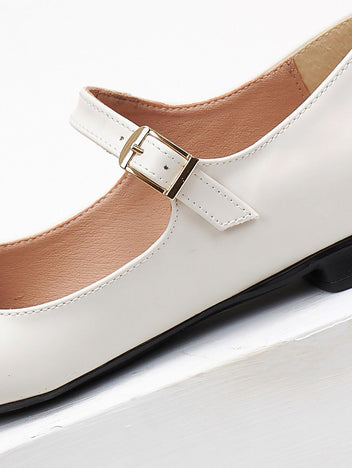Μπαλαρίνες Mary Janes με λουράκι Estil - Πάγου - thefashionproject.gr - Estil
