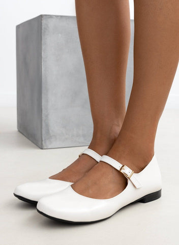 Μπαλαρίνες Mary Janes με λουράκι Estil - Πάγου - thefashionproject.gr - Estil