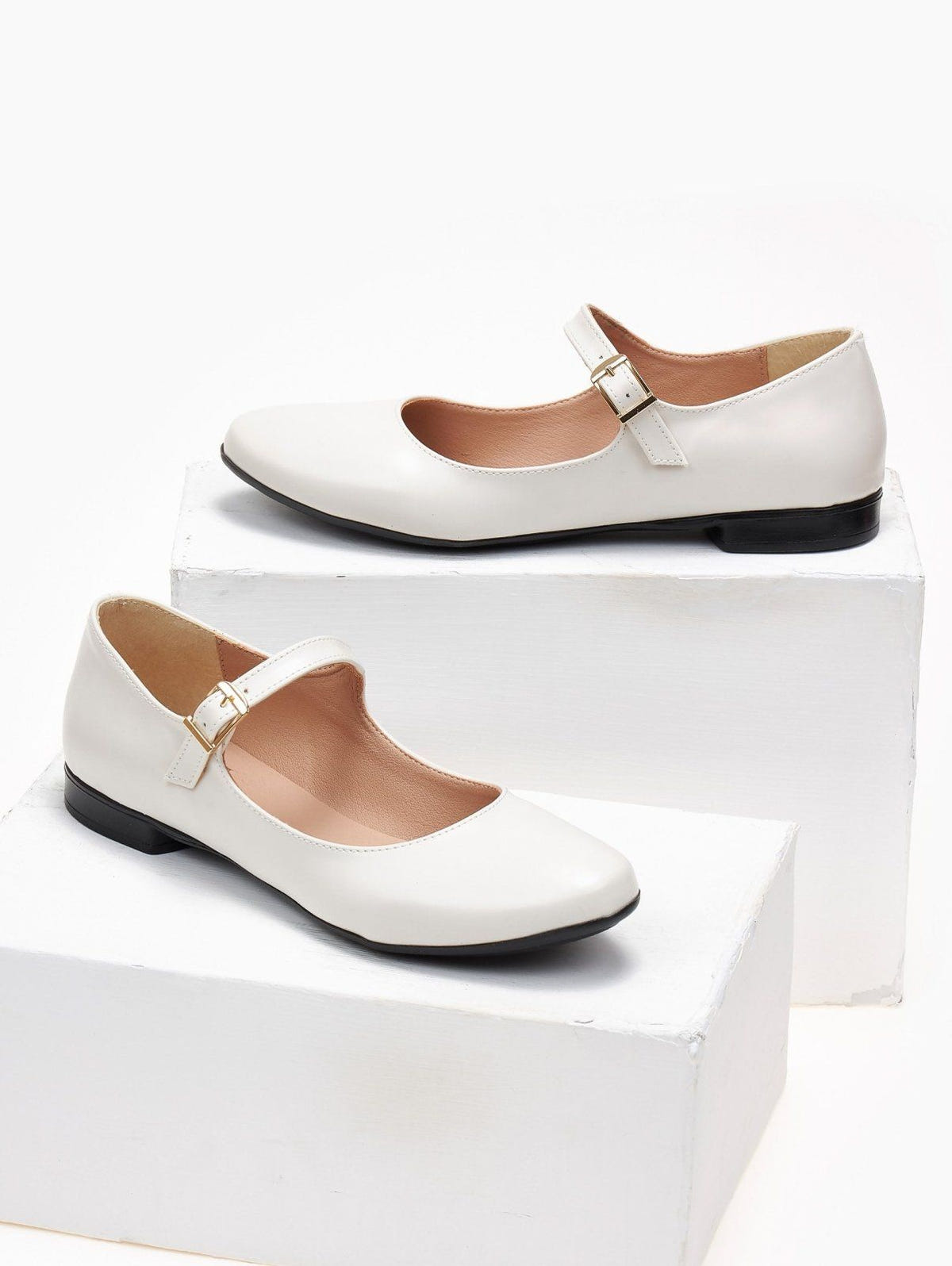 Μπαλαρίνες Mary Janes με λουράκι Estil - Πάγου - thefashionproject.gr - Estil