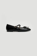 Μπαλαρίνες mat με λουράκια ERYNN - Μαύρο - thefashionproject.gr - ERYNN