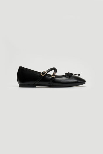 Μπαλαρίνες mat με λουράκια ERYNN - Μαύρο - thefashionproject.gr - ERYNN