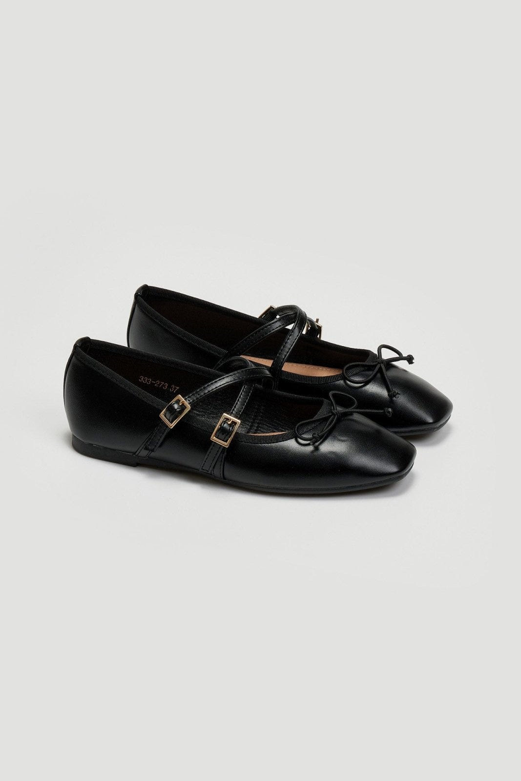 Μπαλαρίνες mat με λουράκια ERYNN - Μαύρο - thefashionproject.gr - ERYNN