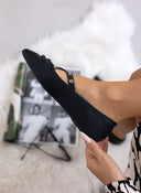 Μπαλαρίνες με crossover λουράκια - Μαύρο - thefashionproject.gr - The Fashion Project