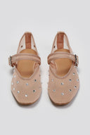 Μπαλαρίνες με διαφάνεια και στρας ERYNN - Μπεζ - thefashionproject.gr - ERYNN