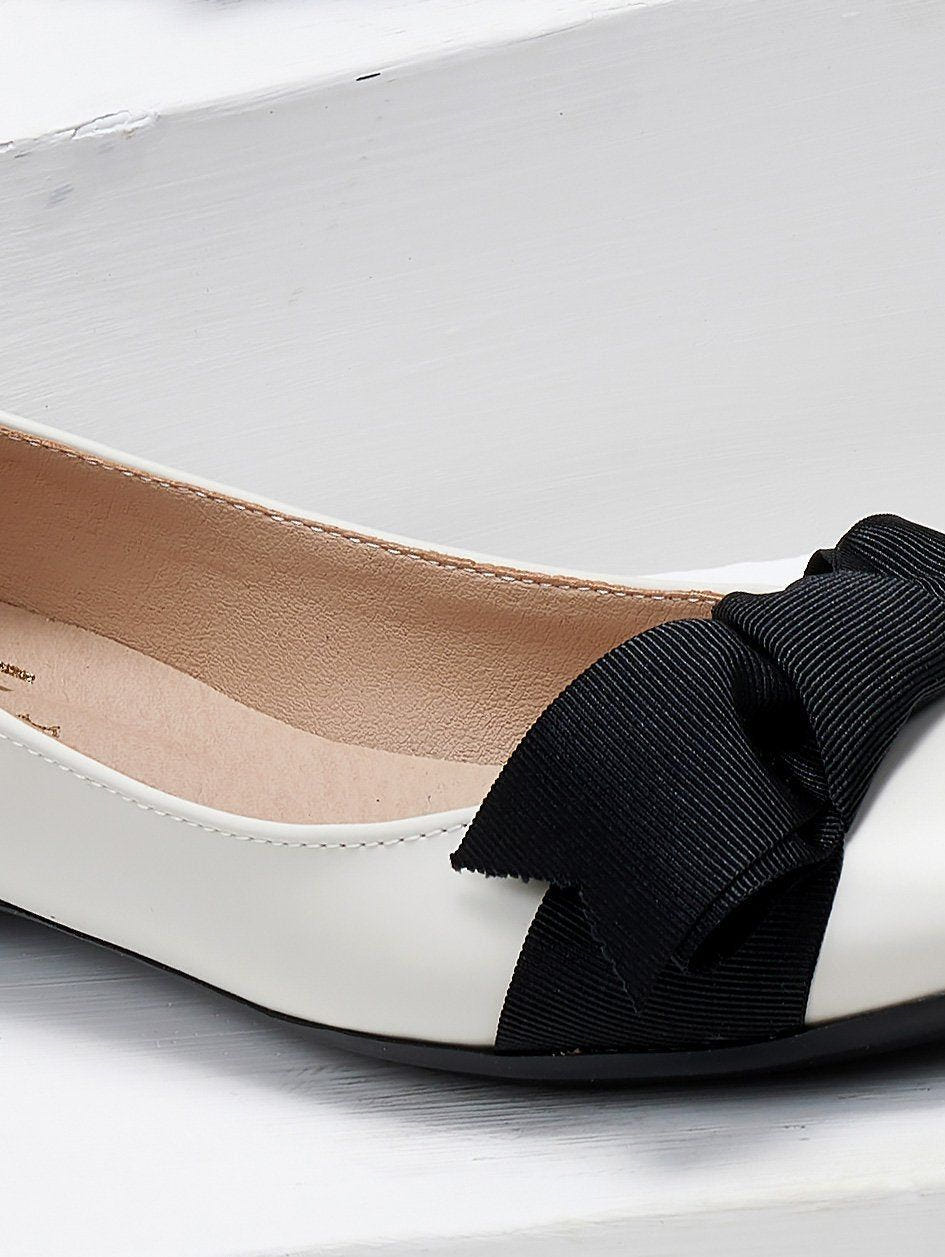 Μπαλαρίνες με φιόγκο Estil - Λευκό - thefashionproject.gr - Estil