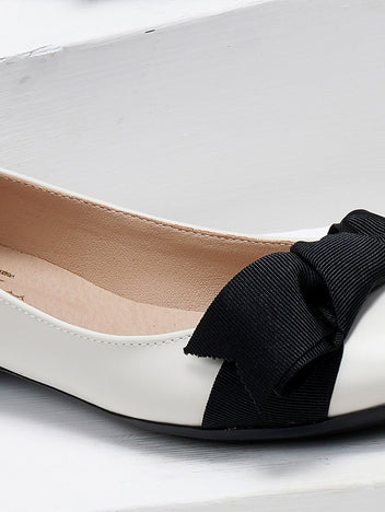 Μπαλαρίνες με φιόγκο Estil - Λευκό - thefashionproject.gr - Estil