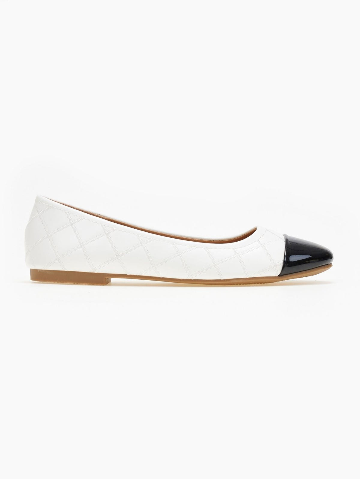 Μπαλαρίνες με καπιτονέ σχέδιο Erynn - Λευκό - thefashionproject.gr - ERYNN