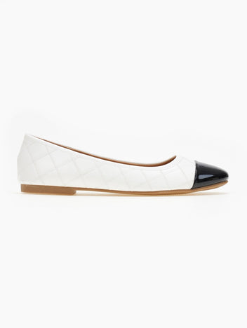 Μπαλαρίνες με καπιτονέ σχέδιο Erynn - Λευκό - thefashionproject.gr - ERYNN