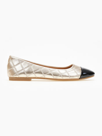 Μπαλαρίνες με καπιτονέ σχέδιο Erynn - Χρυσό - thefashionproject.gr - ERYNN