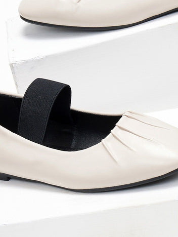Μπαλαρίνες με λάστιχο - Μπεζ - thefashionproject.gr - La Bottine Souriante