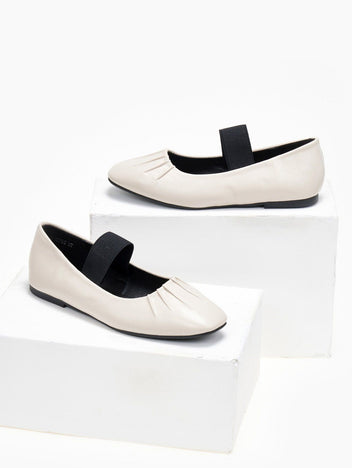 Μπαλαρίνες με λάστιχο - Μπεζ - thefashionproject.gr - La Bottine Souriante