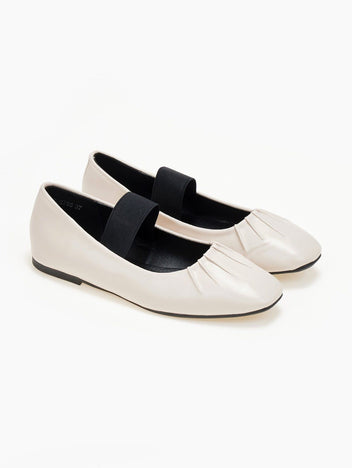 Μπαλαρίνες με λάστιχο - Μπεζ - thefashionproject.gr - La Bottine Souriante