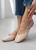 Μπαλαρίνες με λουράκι λουστρίνι TFP - Nude - thefashionproject.gr - TFP