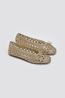 Μπαλαρίνες με πλεκτό σχέδιο Xti 144014 - Χρυσό - thefashionproject.gr - Xti Footwear