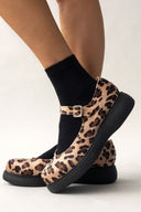 Μπαλαρίνες με ponyskin Mary Janes Estil - Leopard - thefashionproject.gr - Estil